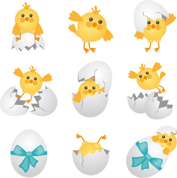 9 Cartoon Chicken And Egg Vector-vector Cartoon-free Vector Free Download