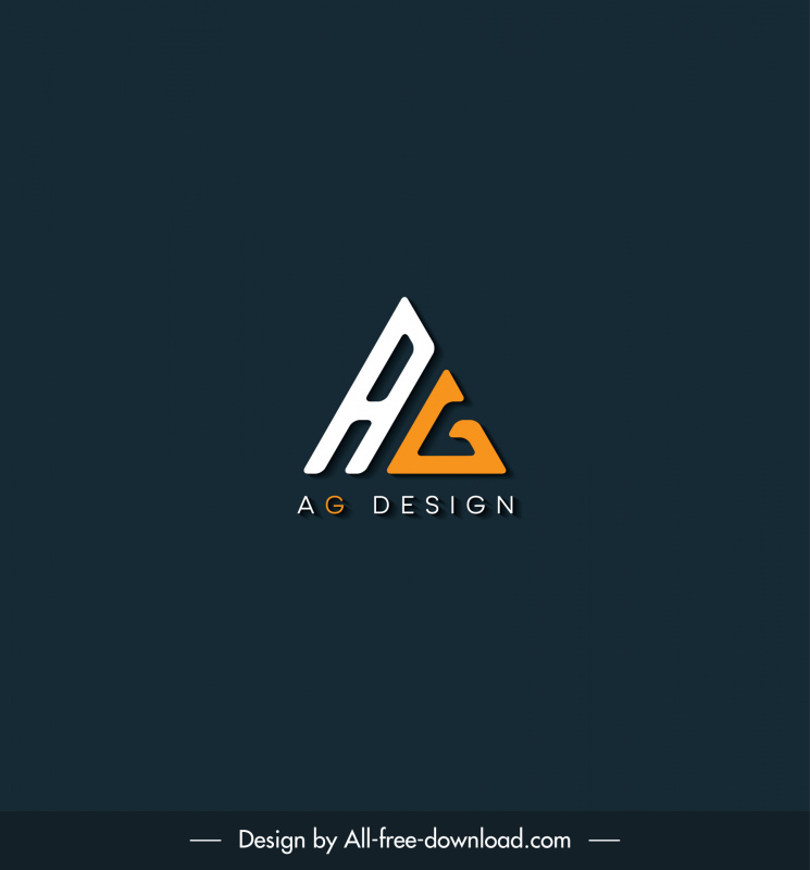 Modèle de logo AG abstrait Conception moderne de textes stylisés plats