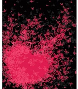 abstrakte erstaunliche Schmetterling Muster Romantik Seite Titel freie Vektor