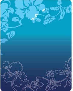 abstrakter ansprechende Linie Kunst Blume auf blauen Gradienten Vektorgrafik Hintergrund