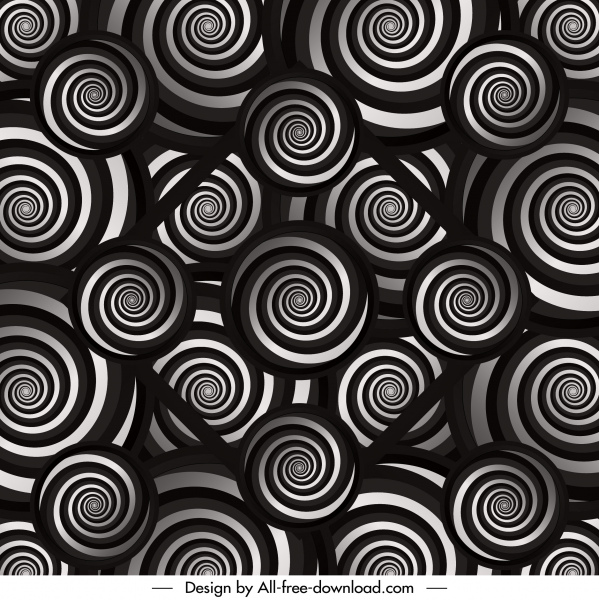 abstrato preto branco ilusão torcido formas decoração