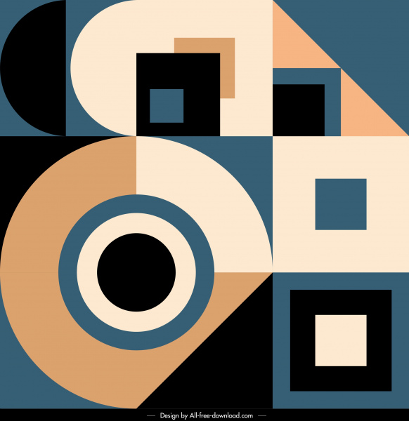 abstrato colorido clássico geométricas planas formas