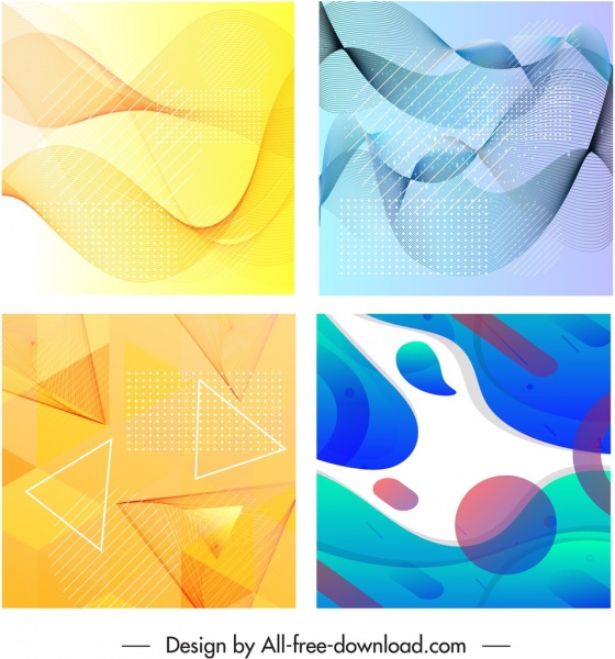 latar belakang abstrak warna-warni datar dinamis geometris pusaran dekorasi