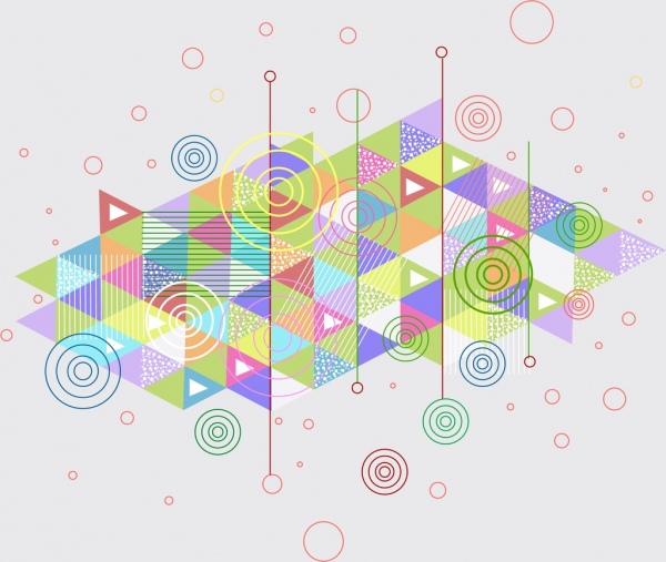 dekorasi geometris abstrak latar belakang warna-warni