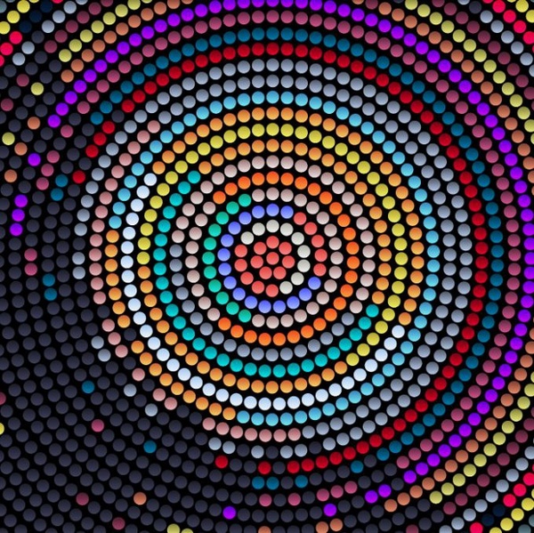 fondo abstracto colorido círculo de neón luces de color de decoración