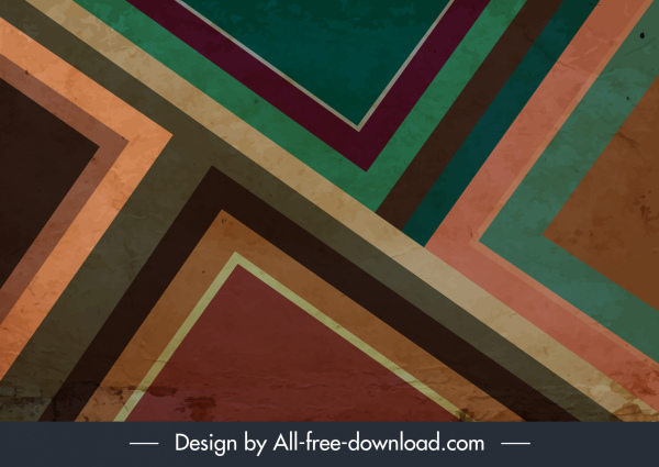 抽象背景五顏六色的復古格格平面幾何佈局