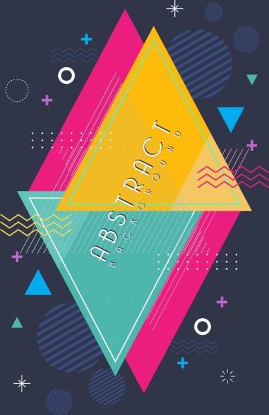 abstrak latar belakang berwarna-warni segitiga bulat dekorasi