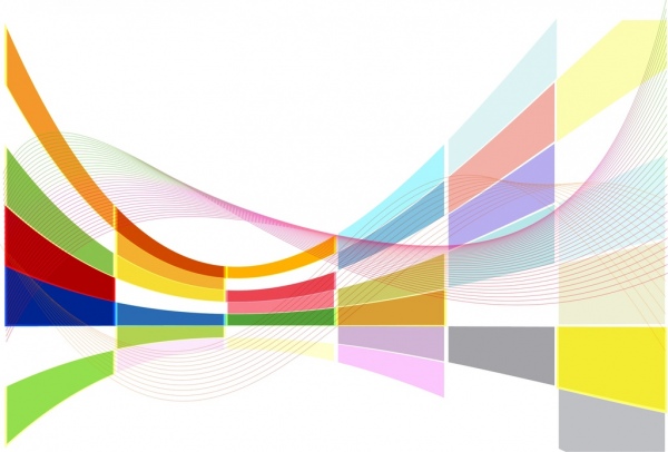 abstrait coloré 3d tourbillonné rectangles décoration