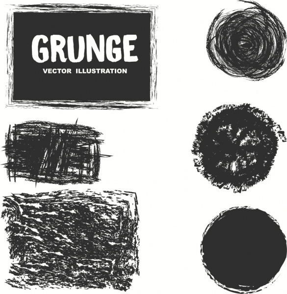 Elementos de diseño de fondo abstracto negro grunge shapes
