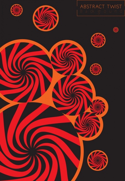 decoração de círculos de torção abstrato vermelho