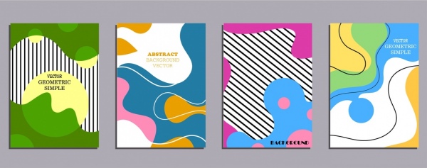 abstrak latar belakang set warna-warni hiasan datar