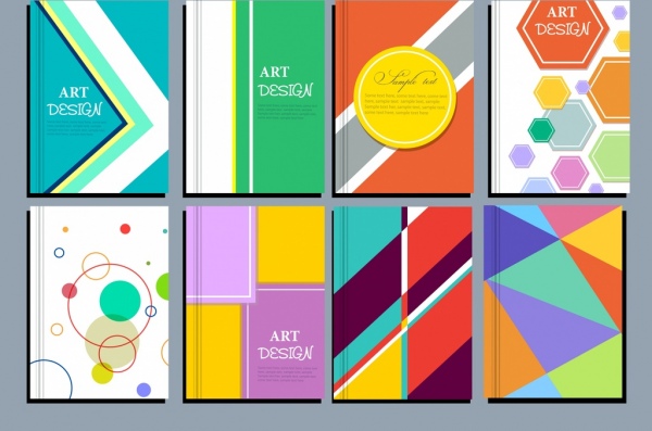 abstrak latar belakang set colorful geometris desain