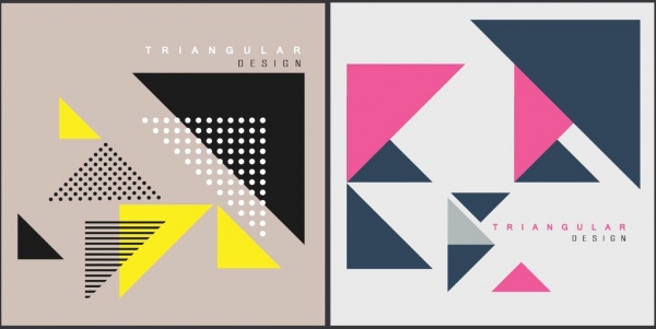 abstrak latar belakang set dekorasi datar segitiga