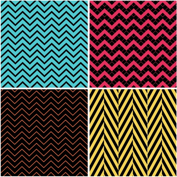 Abstract Background Sets Multicolored Decor Zigzag Lines Decor