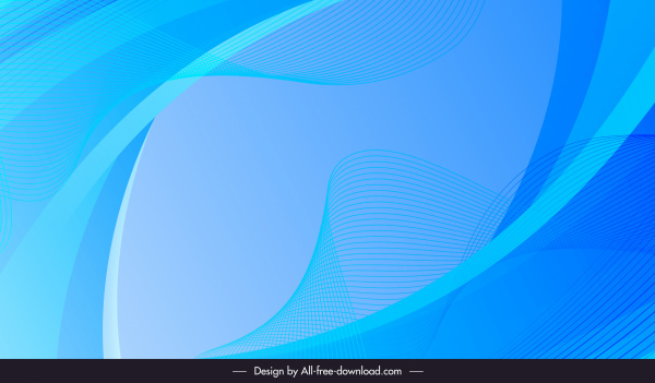 Abstrakte Hintergrundvorlage blaue dynamische Kurvenskizze