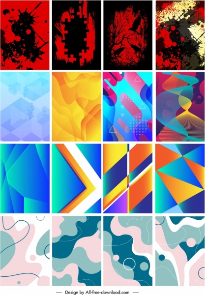 abstrakte Hintergrundvorlagen Sammlung Grunge Color Blend Dekor