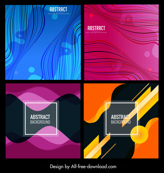 Abstract Background Templates Colorful Dynamic Curves Decor