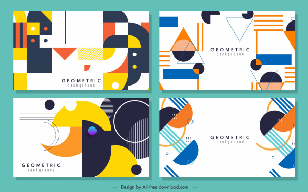 template latar belakang abstrak dekorasi geometris datar warna-warni