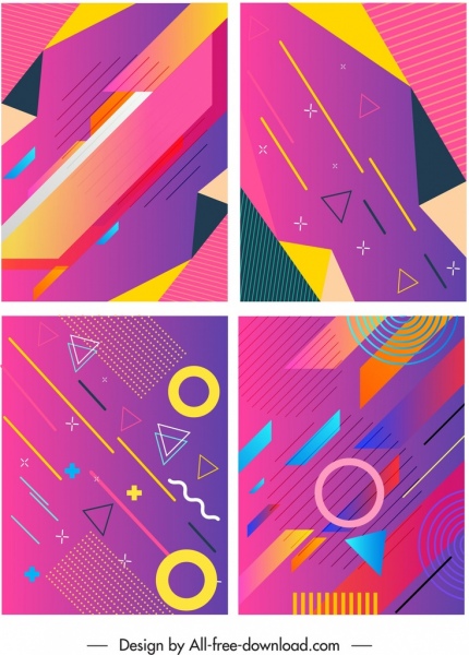 абстрактные шаблоны фона плоский красочный геометрический декор -2