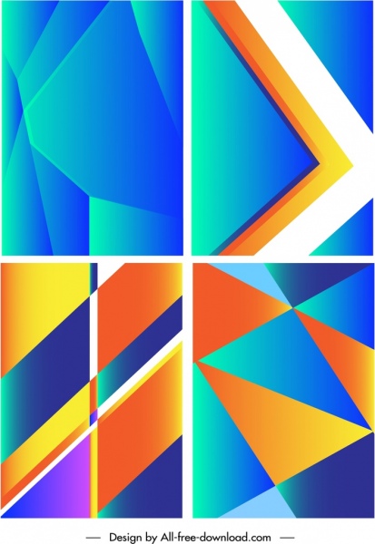templat latar belakang abstrak dekorasi geometris modern berwarna-warni cerah