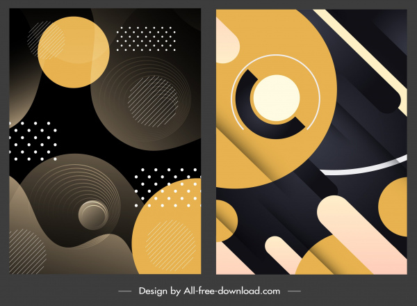 template latar belakang abstrak lingkaran gelap modern dekorasi