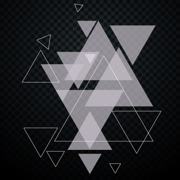 ديكور مثلثات شفافة الخلفية مجردة