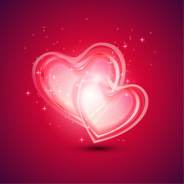 Zusammenfassung Hintergrund mit zwei Herzen zum Valentinstag