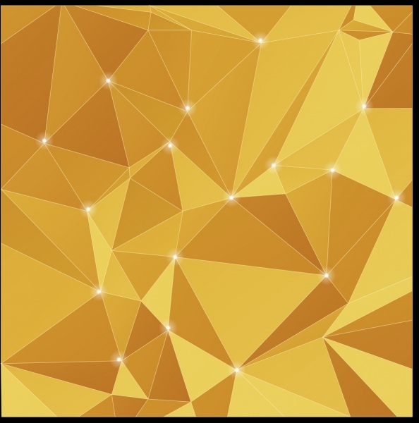 背景：三維閃爍的黃色多邊形設計