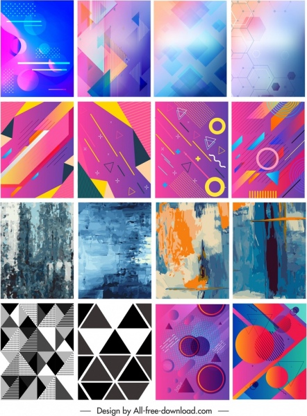 Arrière-plans abstraits Collection géométrique grunge thèmes