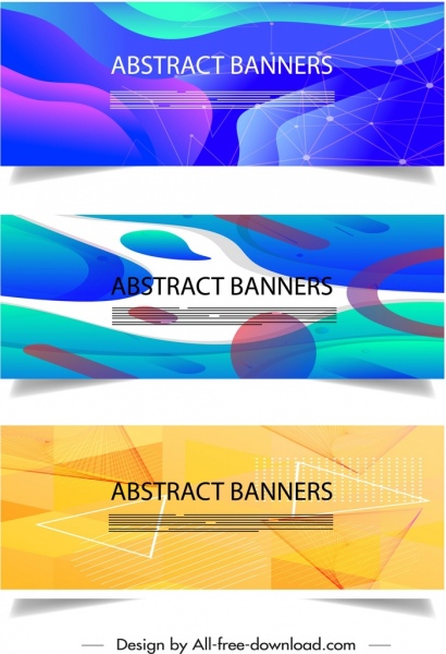 абстрактные шаблоны баннеров красочный геометрический динамический декор