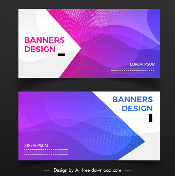 abstrakte bannervorlagen violett modernes dynamisches design