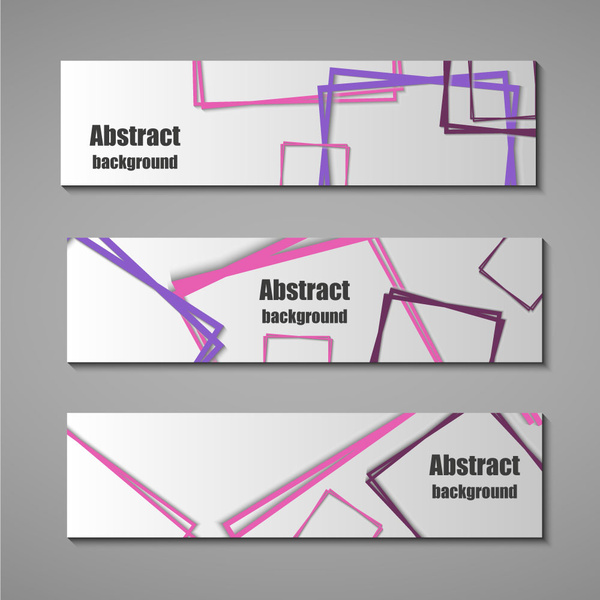 abstrakten Banner Designsets mit Quadraten Arrangment Hintergrund