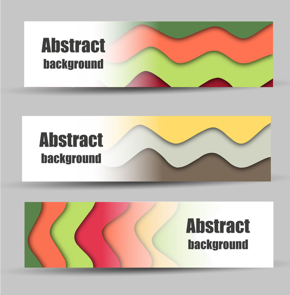 Desain banner abstrak dengan latar belakang warna-warni kurva langkah