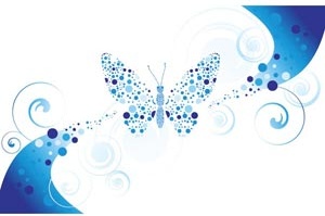 vetor de padrão abstrato linda borboleta pontilhadas