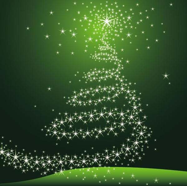 Abstract Beautiful Star Tree Patttern On Christmas Event Vector