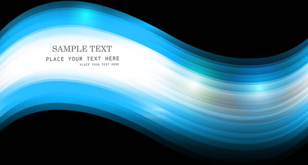abstrak hitam biru cerah bisnis teknologi gelombang brosur vektor