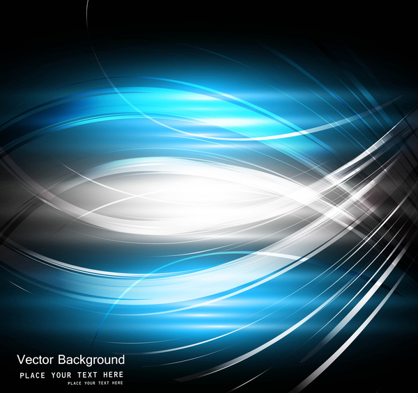 vector de onda tecnología de negocio azul brillante negro Resumen