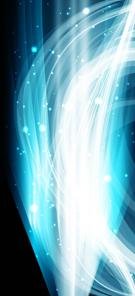 Ilustración de vector de onda colorida brillante azul Resumen