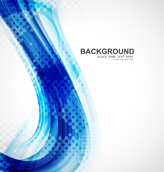 Abstract Blue Business Line Wave Vector Whit Background