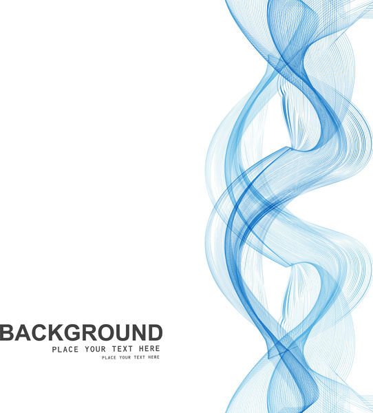 Abstract Blue Business Line Wave Vector Whit Background Illustration