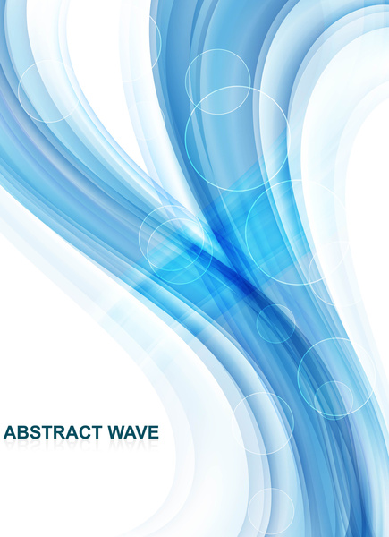 抽象藍色商業技術五顏六色的波浪摺頁冊向量