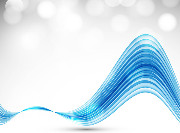 抽象蓝色商业技术五颜六色的波浪向量