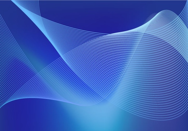 抽象藍色商業技術波浪線向量背景