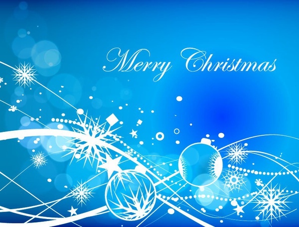 抽象的な青いクリスマス背景ベクトル