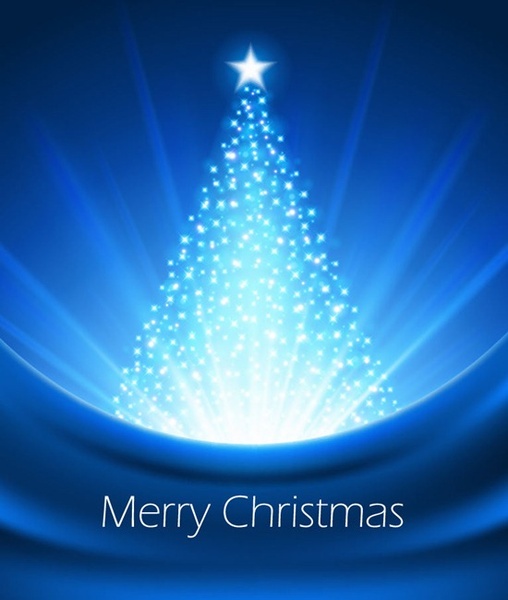 abstrakter blauer Weihnachtsbaum Vektorgrafik