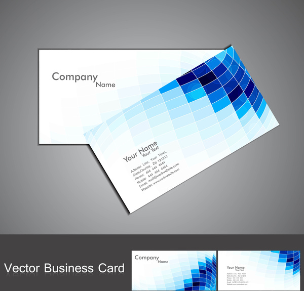 astratto blu mosaico variopinto fantastico business card set vettoriale