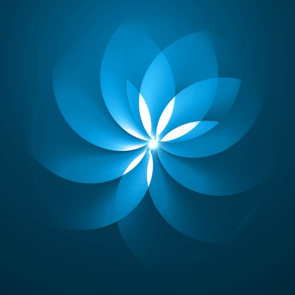 abstrak biru warna-warni bunga latar belakang vektor
