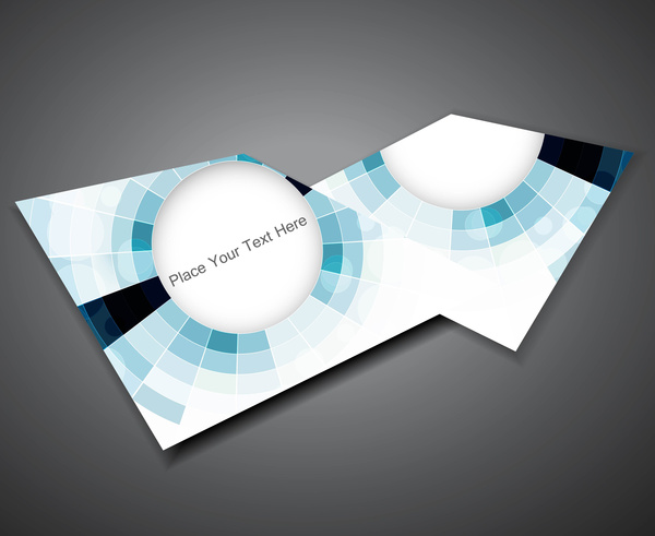 vecteur de brochure pour le cercle abstrait bleu mosaïque colorée