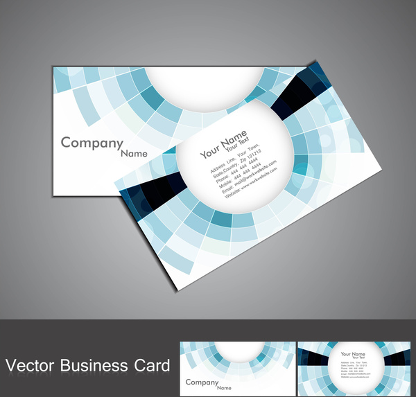 벡터를 설정 하는 추상 블루 다채로운 모자이크 원 비즈니스 카드