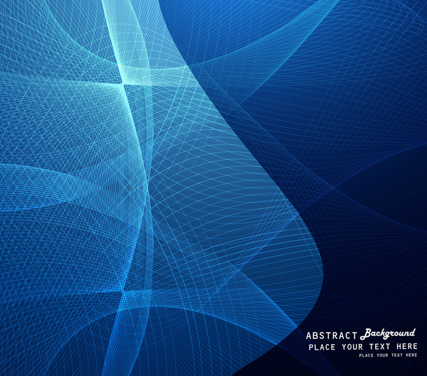 抽象的なブルーのカラフルな輪郭波ベクトル デザイン